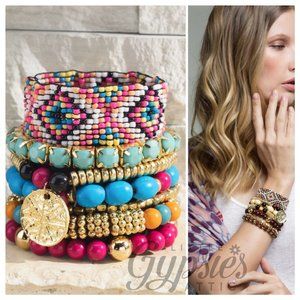 Seven Layer Stacked Beaded Bracelets